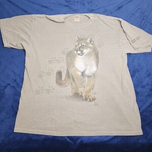 Vintage Wild Cotton Cougar Graphic T Shirt Anvil XL 2003